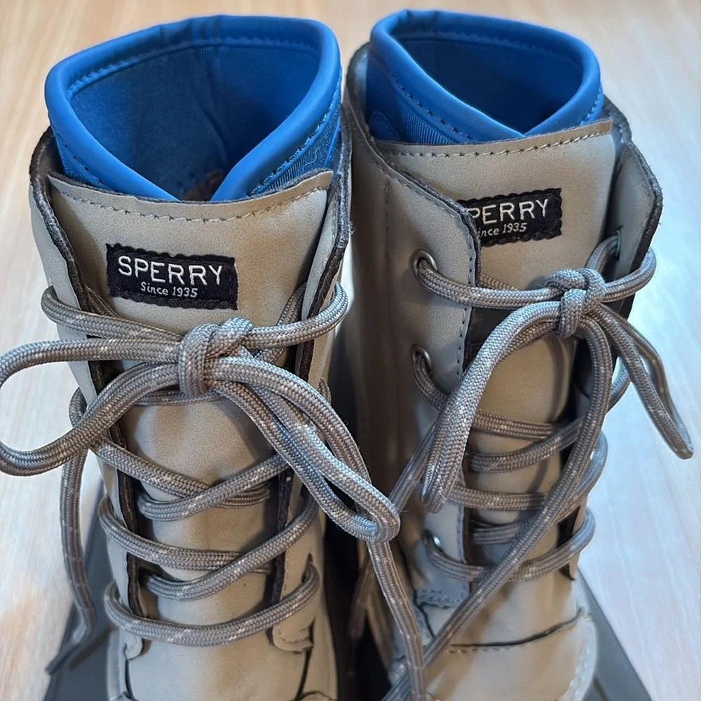 Sperry duck boots gray blue